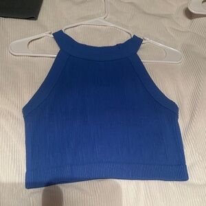 Aerie Royal Blue High Neck Tank Top